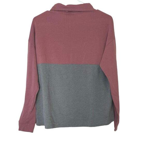 Victoria’s Secret PINK Quarter Zip Pullover Sweatshirt Size S Pink/Gray Logo - Picture 2 of 8